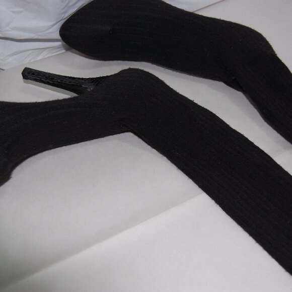 $1250❤️39/US8 DOLCE & GABBANA Stretch Socks Over knee Thigh High Heels Boots OTK - Picture 5 of 12